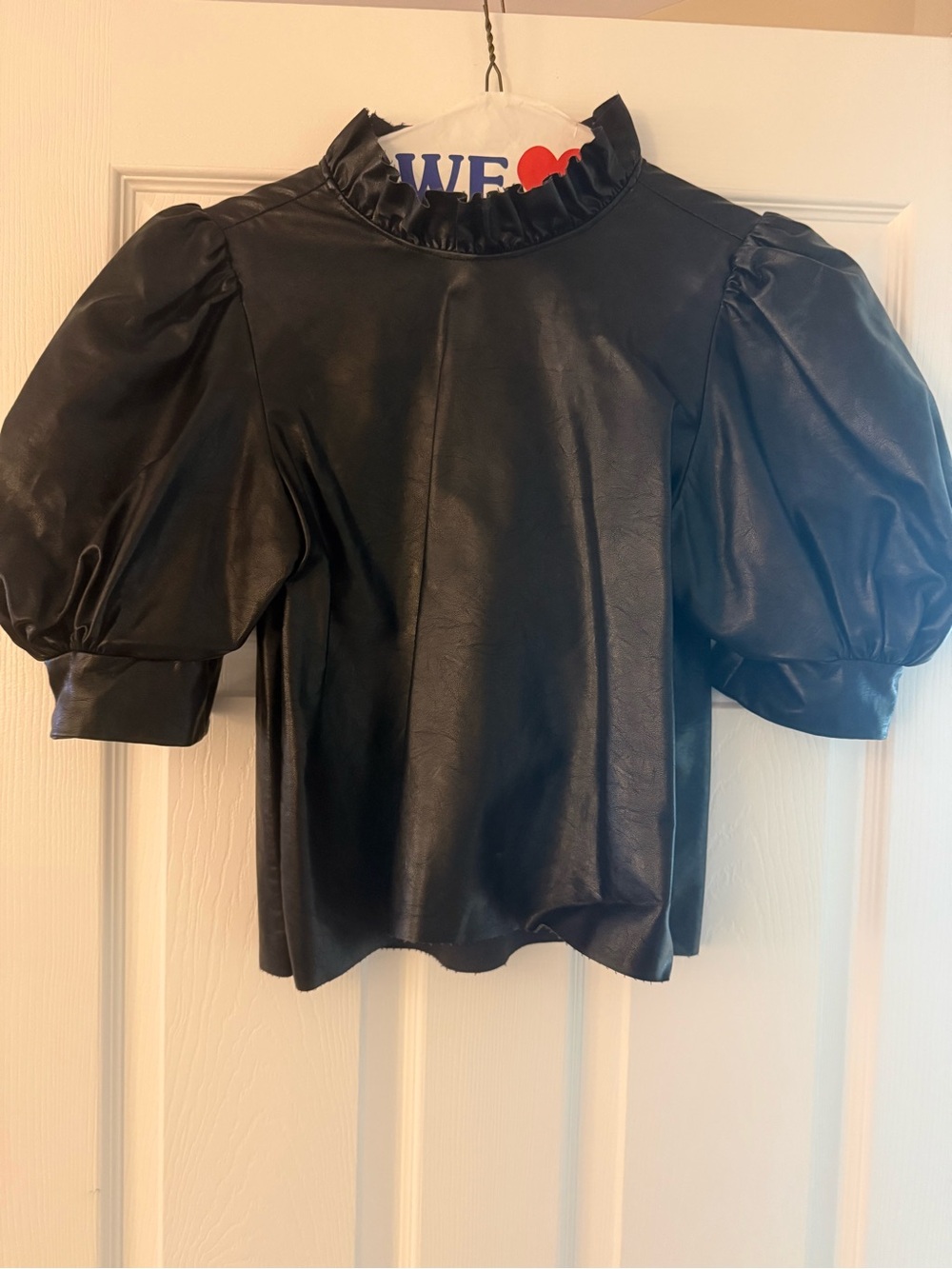 Hunter Belle pleather stella shirt small